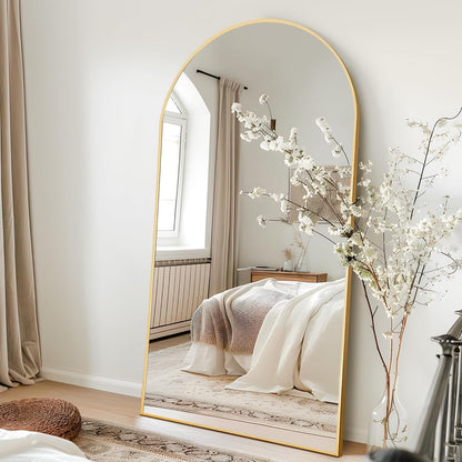 NicBex Full Length Mirror with Stand, 56"x19" Aluminum Alloy Frame Floor Mirror, Black, Shatter-Proof Glass - Free Standing, Leaning Against Wall or Wall-Mounted, for Bedroom Living Room Dressing Room