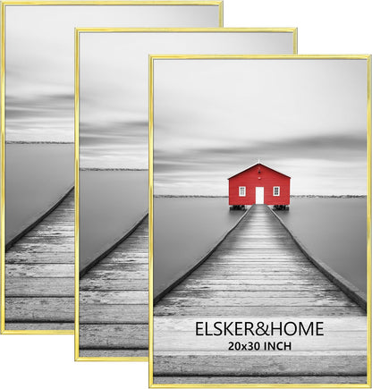 ELSKER&HOME 22.375 x 34 Poster Frame 3 Pack, Black Picture Frame for Horizontal or Vertical Wall Mounting, Sturdy and Scratch-proof