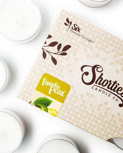 Shortie's Candle Company Coconut Cove Premium Tealight Candles - 6 White Highly Scented Tea Lights - Beautiful Candlelight - Made in the USA - Fruit & Berry Collection