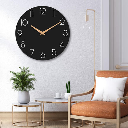 cicininc Wall Clock, Gray Silent Non-Ticking, Decorative Battery Operated Wall Clocks for Bedroom, Kitchen, Home, Office, School, Hotel (8 Inch)