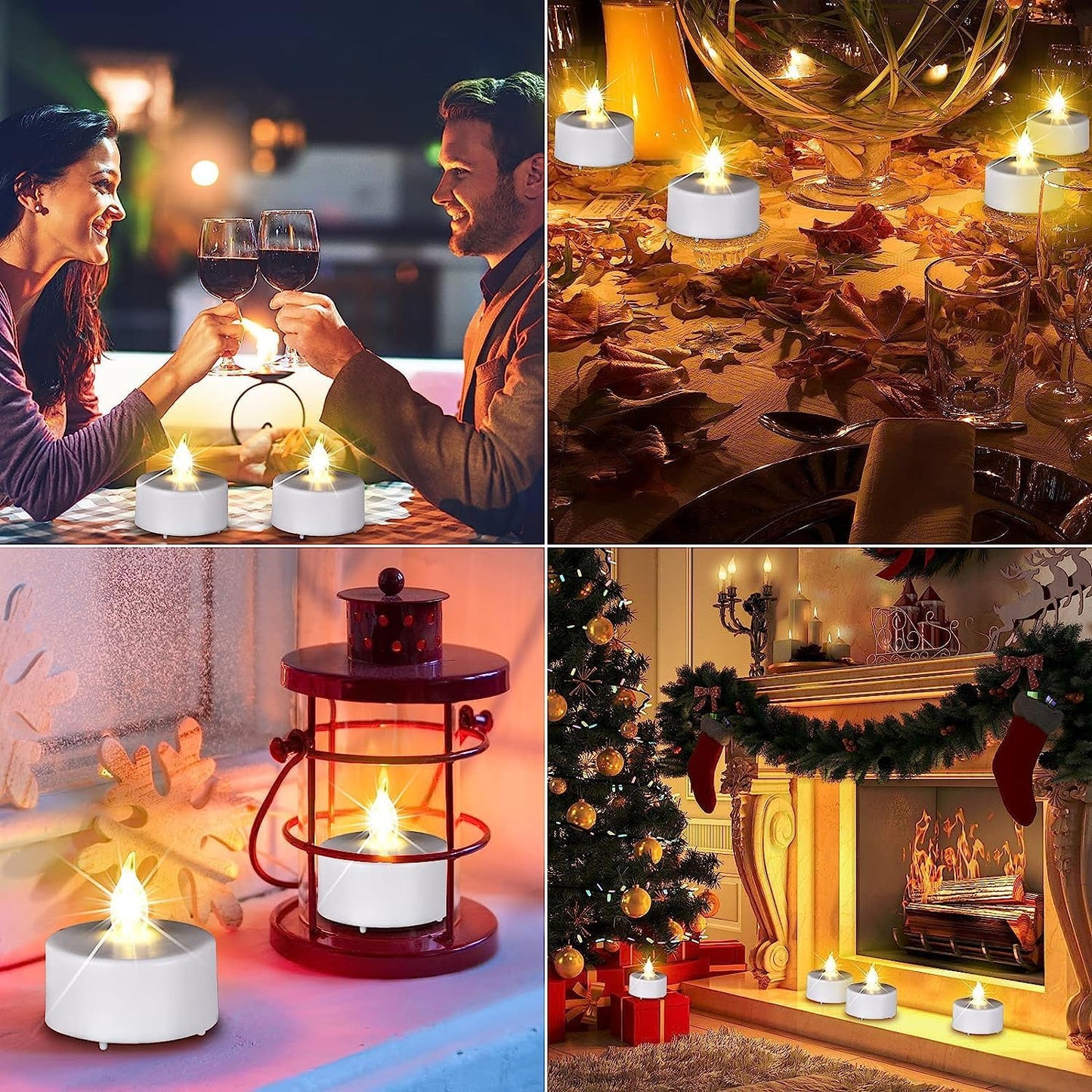 Battery Operated LED Tea Lights: 24PACK Flameless Votive Candles Lamp Realistic and Bright Flickering Holiday Gift Long Lasting 200Hours for Seasonal & Festival Celebration Warm White