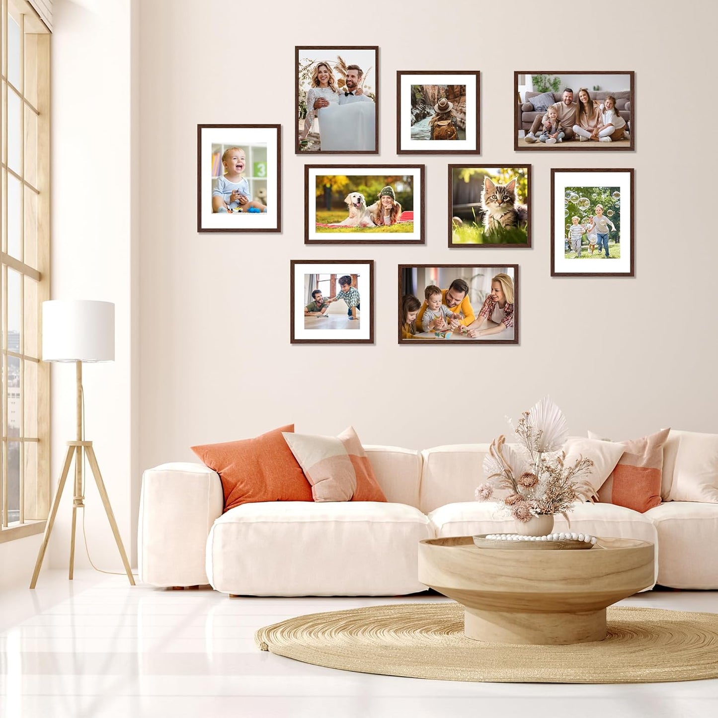 FIXSMITH 10 Pack Picture Frames Collage Wall Decor for Mounting or Tabletop Display, Gallery Wall Frame Set with Two 8x10 Black Frames, Four 5x7 Frames and Four 4x6 Frames, Multi-Pack Photo Frame Set