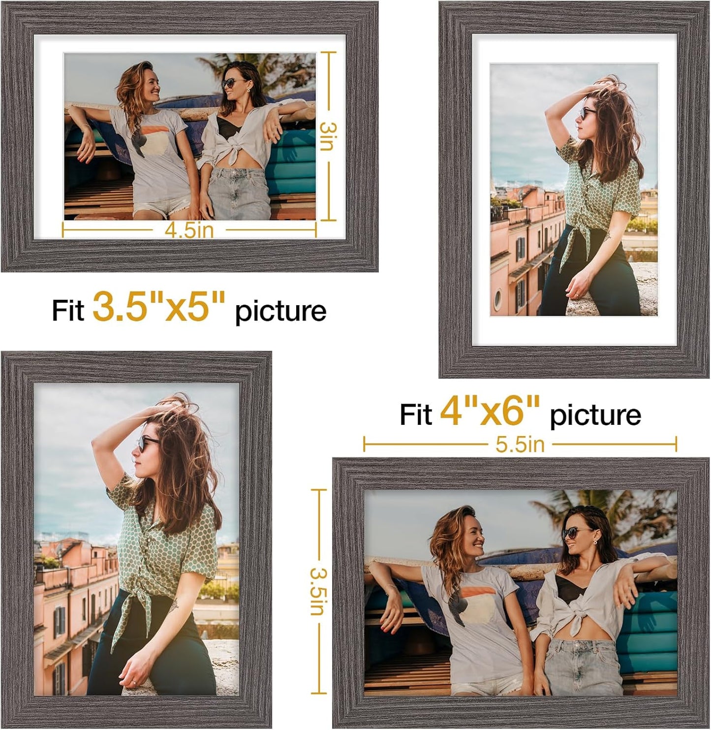 Vittanly 11x14 Picture Frame, Display Pictures 8x10 with Mat or 11x14 without Mat, Photo Frame for Wall Mounting, Black, 1 Pack - Colors B
