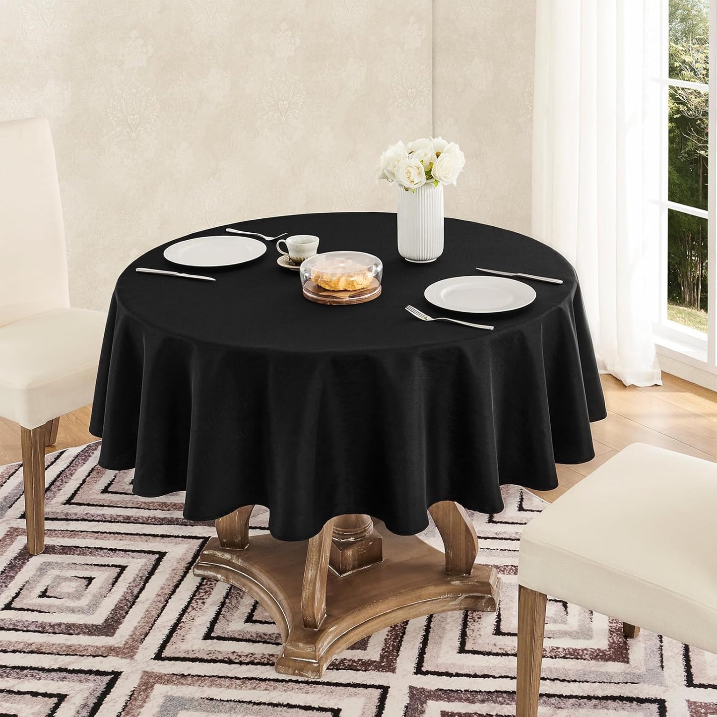 Veblandy Rectangle Tablecloth Waterproof Linen Textured Table Cloth Stain and Wrinkle Resistant Washable, Decorative Fabric Table Cover for Dining, Party and Camping (Sage Green, 52 * 70)