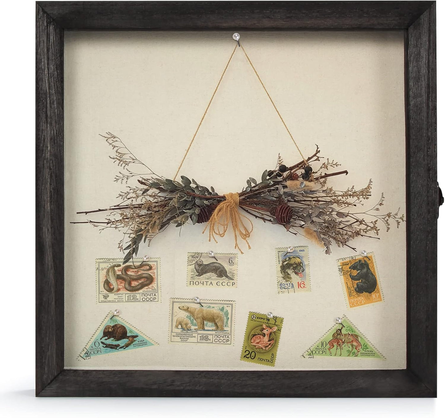 TJ.MOREE Shadow Box Frame 8 x 10 Shadowbox Display Case Picture Frame with Linen Back Memorabilia Bouquet Medals Military Photos Memory Box