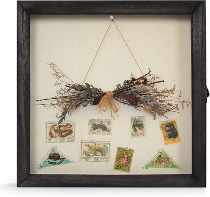 TJ.MOREE Shadow Box Frame 8 x 10 Shadowbox Display Case Picture Frame with Linen Back Memorabilia Bouquet Medals Military Photos Memory Box