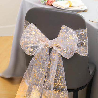 Snowkingdom 2 Pieces Gold Table Runner, Sequin Glitter Foil Metallic Thin Mesh Runner Roll 11"x108", Gold Table Decorations for Event Party, Wedding, Birthday Party, Christmas