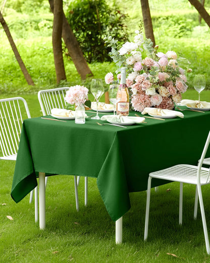 Pureegg Rectangle Linen Tablecloth Waterproof & Stain Resistant, Wrinkle-Free Table Cloth Adds Elegance and Protection, Ideal for Dining, Party, Wedding and Outdoor, 52 x 70 Inch, Sage Green