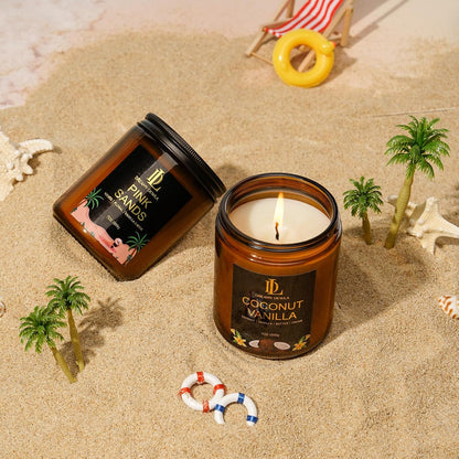 Scented Candles Set, 4 Pack Soy Candles for Home Scented, Candle Gifts for Men Women, Scents of Pineapple Cocktail/Coconut Vanilla/Pink Sands/Bahamian Breeze