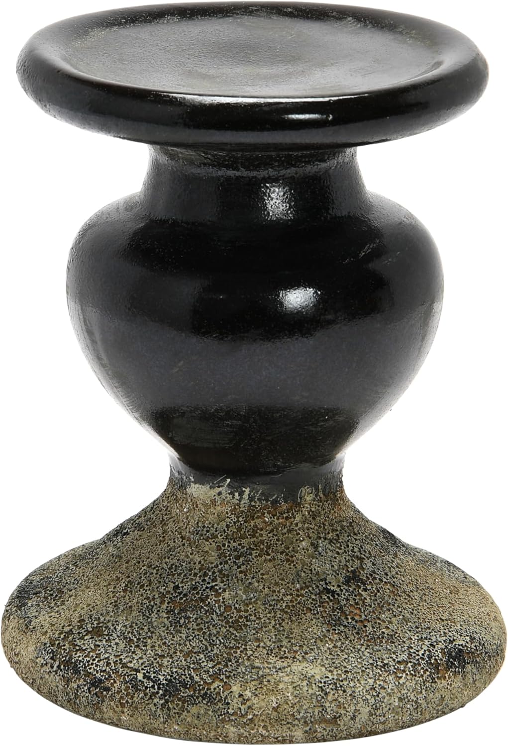 Creative Co-Op Small Distressed Blue Terracotta Pillar Candle Holder