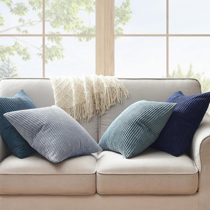 Topfinel Decorative Throw Pillow Covers Cushion Cases, Set of 4 Soft Velvet Modern Double-Sided Designs, Mix and Match for Boho Farmhouse Fall Home Decor (18x18 inch, Orange/Teal)