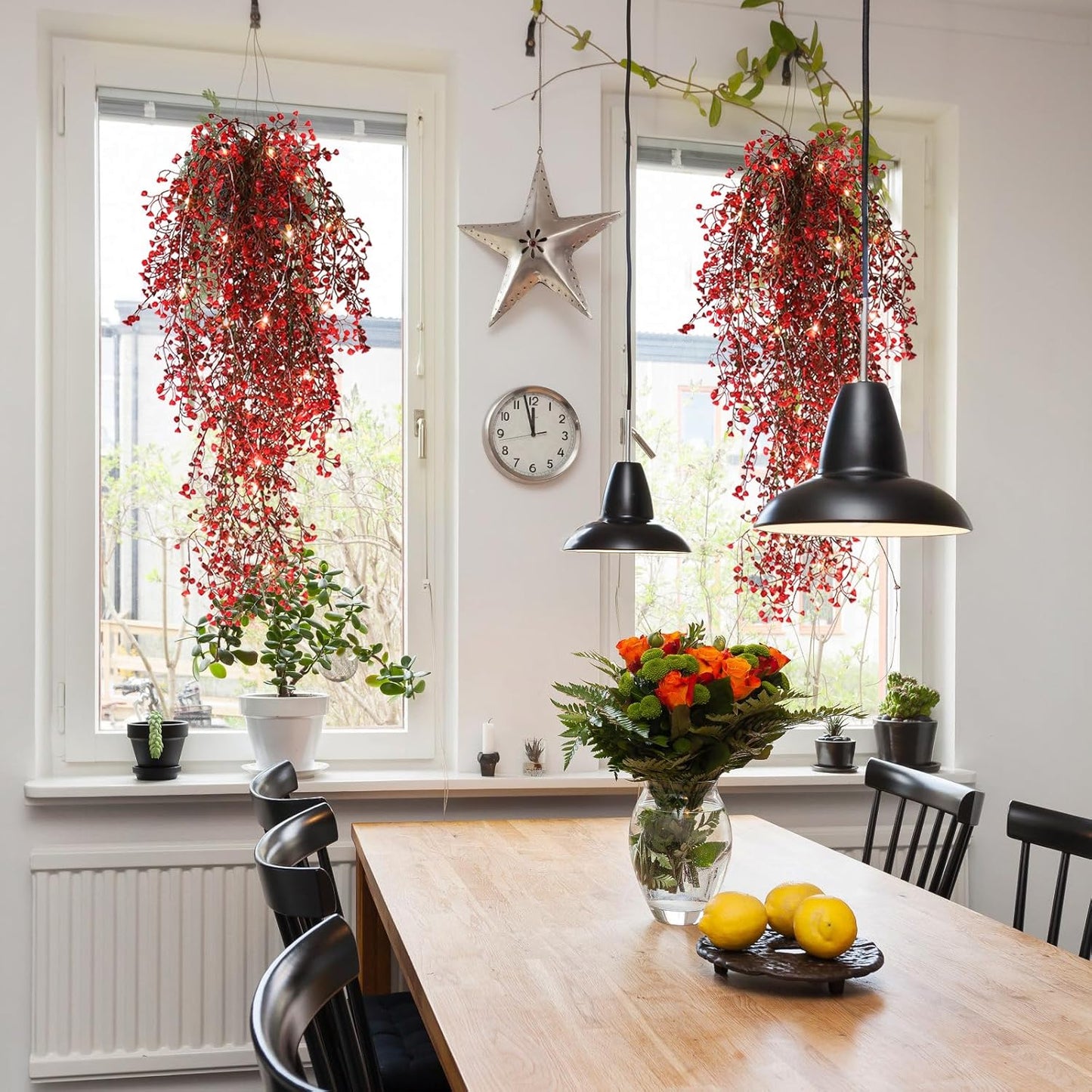 RECUTMS Fake Hanging Plants Artificial Ferns for Outdoor Hanging Faux Plants Vine Ivy Faux Fern Hanging Vines Wall Plants for Home Garden Party Wedding Decor (White 4P)