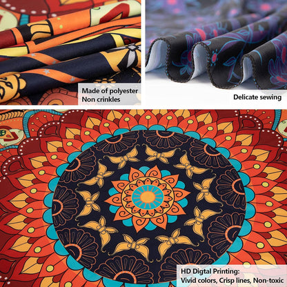 Black Mandala Tapestry Wall Hanging Psychedelic Wall Tapestry Aesthetic Indian Hippie Decor Bohemian Art Boho Home Decoration for Bedroom,Living Room,Dorm
