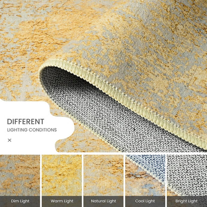Ompaa 2x6 Rug Runners for Hallways Kitchen Runner Rug Non Slip Washable Grey Long Runner Rugs with Rubber Backing Soft Abstract Carpet Runner for Hallways, Kitchen, Bedroom, Bathroom, Entryway - Colors A