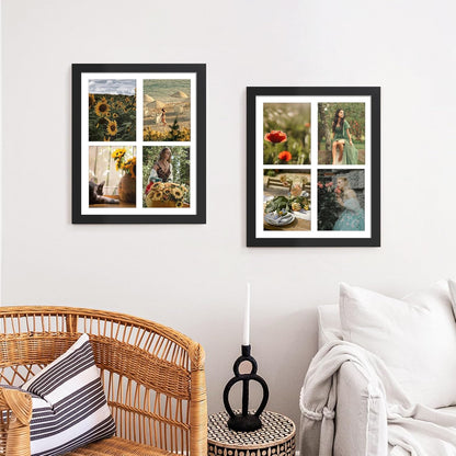 DUENPY 14x26 Collage Picture Frame 4x6 Collage Picture Frame Displays Twelve 4x6 inch Photos Available Horizontal Wall Mounting Display and Vertical Black - Colors A
