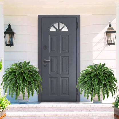 Dkaltm Artificial Boston Fern Bush- Set of 2 Large Artificial Ferns for Outdoors, 45Inch Large Faux Ferns, Suitable for Office & Living Room Decor, 55Branches for Each Bouquet