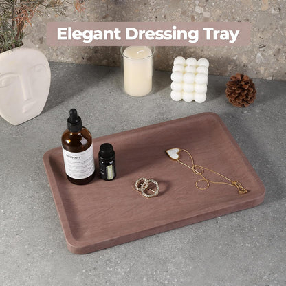 Marble Vanity Tray for Dresser Organizer, Travertine Bathroom Tray Countertop, Beige Decorative Serving Trays, Kitchen Sink Storage, Jewelry & Perfume Holder(Travertino Romano)