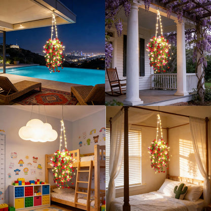 Comtelek Fake Hanging Plants with Lights Artificial Plants for Home Decor Macrame Plant Hanger with Fake Vines Faux Hanging Planter for Wall Ceiling Bedroom Bathroom Kitchen Office Boho Decor Indoor