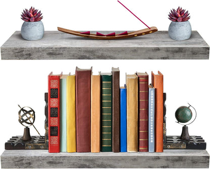 Sorbus Floating Shelves for Wall - 24" Bathroom Shelves, Wall Decor for Bedroom, Kitchen, Living Room, Home Decor & Book Storage - Mounted Floating Shelf with Invisible Brackets (White, 2 Pack)