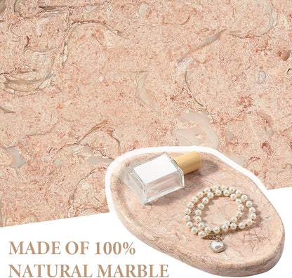 Koville Luxurious Natural Marble Vanity Tray, Cloud Shape Serving Stone Key Tray for Home Decor, 10" x 7" Marble Storage Trays for Bathroom, Stone Plate Holder for Perfume, Candle and Jewelry