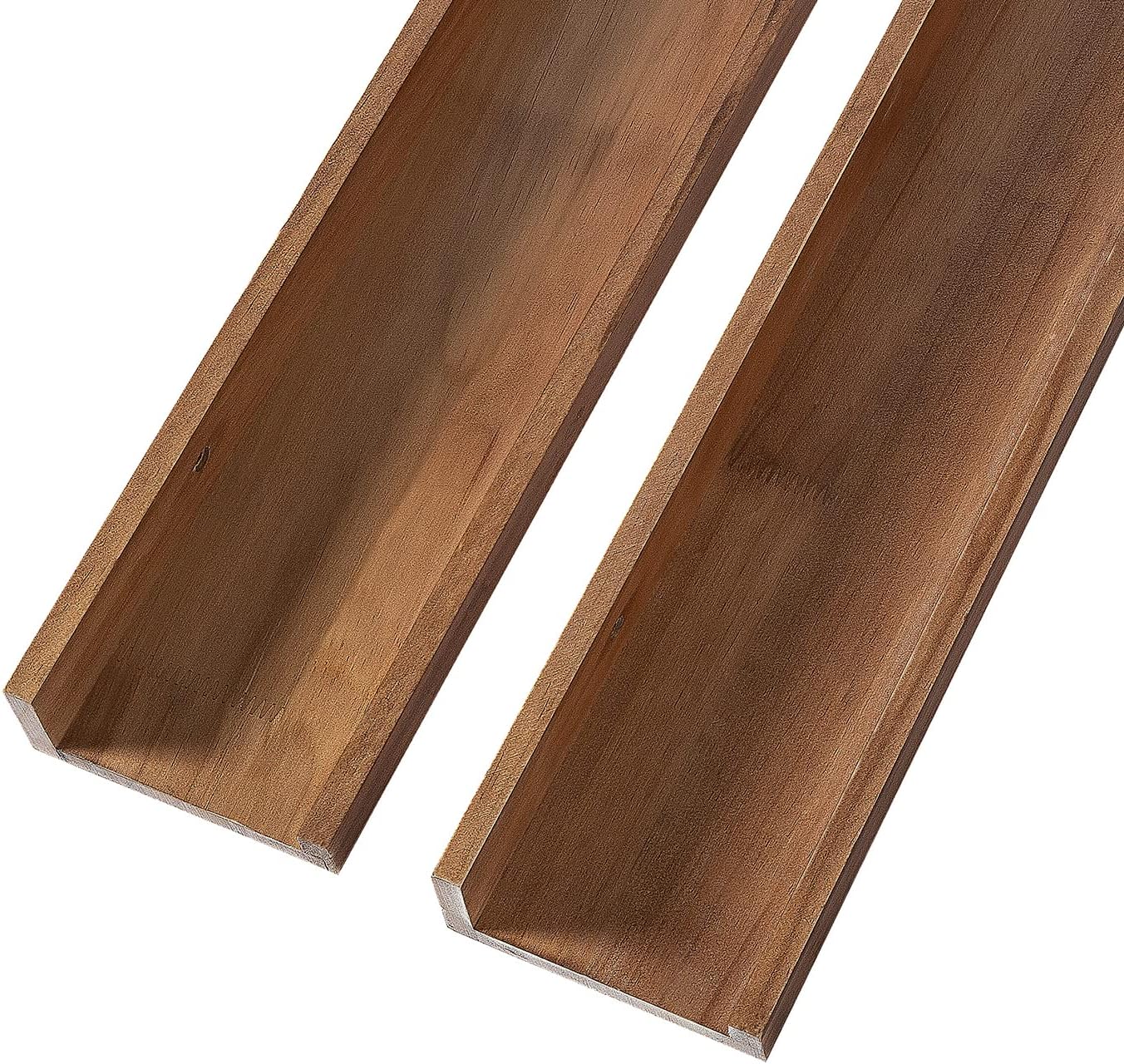 AZSKY Floating Shelves Wall Mounted Set of 2 Natural Wood Picture Shelves Wall Shelves for Bedroom Bathroom Living Room Kitchen Laundry Room Storage & Decoration 24 Inch