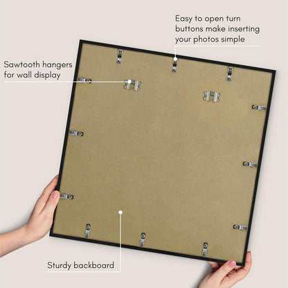 Americanflat 24x36 Poster Frame with Polished Plexiglass - Streamline Collection - Thin Border Picture Frame for Wall Display - Hanging Hardware Included - Black - Colors C