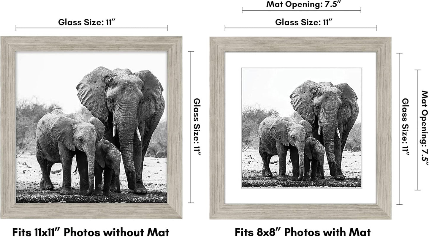 Americanflat 8x10 Picture Frame with Shatter-Resistant Glass - Use as 5x7 Frame with Mat or Display 8x10 Photo Without Mat - Signature Collection - Picture Frames for Tabletop and Wall Display - Black