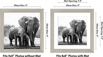 Americanflat 8x10 Picture Frame with Shatter-Resistant Glass - Use as 5x7 Frame with Mat or Display 8x10 Photo Without Mat - Signature Collection - Picture Frames for Tabletop and Wall Display - Black