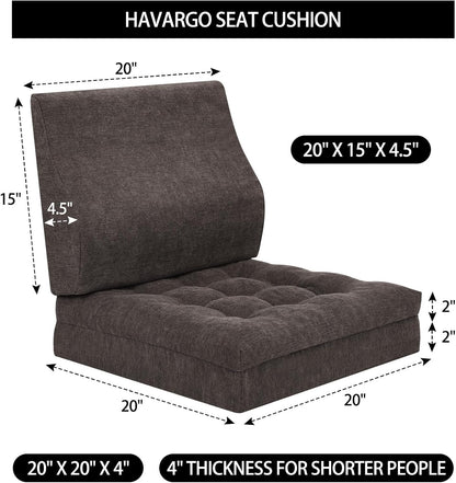 Recliner Cushions for Elderly, 20x20x5 Inch Thick Chair Cushion Patent Design Soft Tufted Dual Layer Booster Seat Cushions for Seniors Recliner Risers Taupe 1P