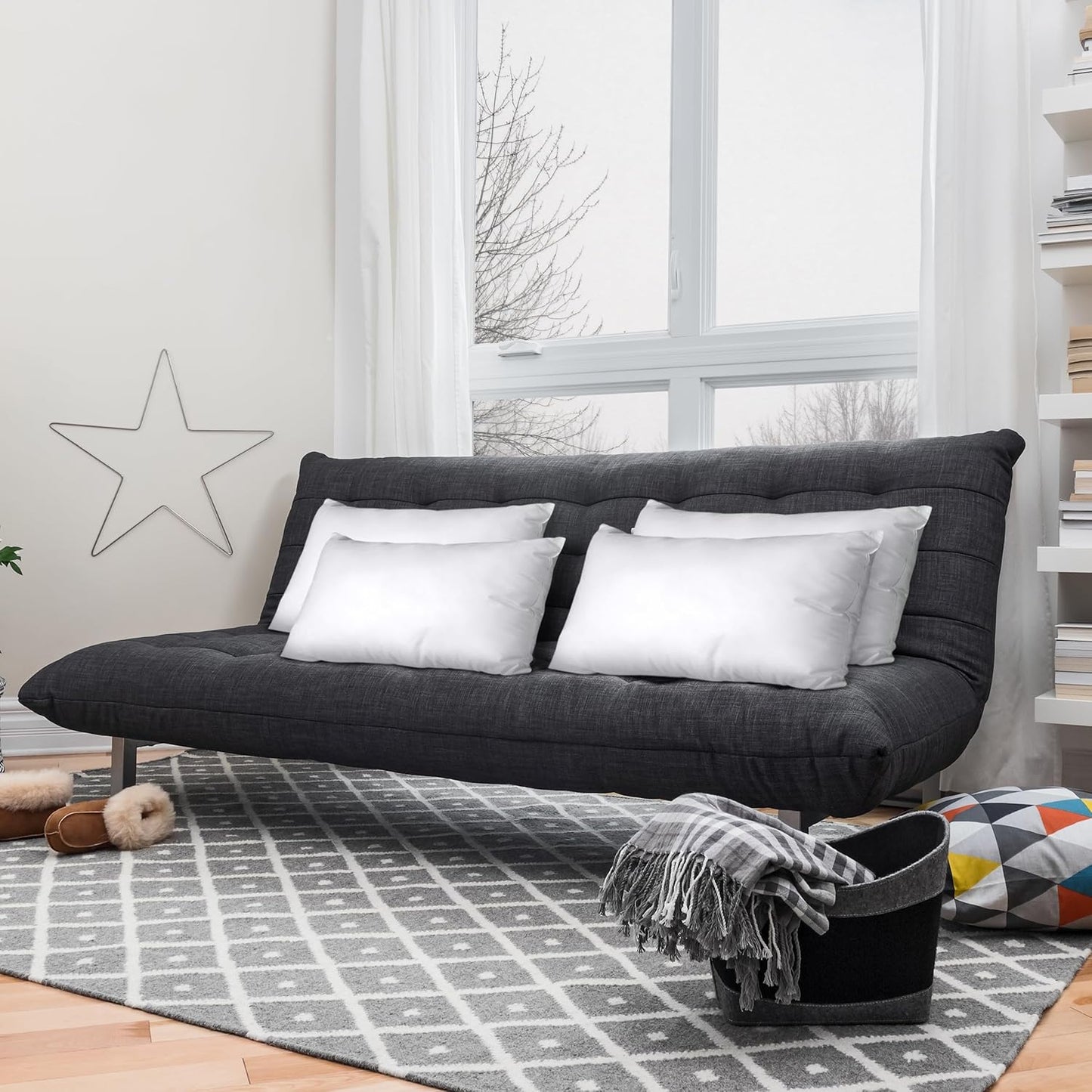 Utopia Bedding Throw Pillows (Set of 4, White) – 16 x 16 Inches Down Alternative Pillows for Bed, Sofa, and Couch - Fluffy Decorative Stuffer Pillow for Indoors & Outdoors