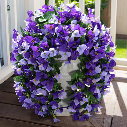 Faux Bougainvillea Artificial Flowers Plants for Outdoor Outside Decoration, 2 PCS Red Fake Flowers UV Resistant Look Real Silk Long Trailing Vines for Front Door Porch Planter Urn Patio Garden Yard