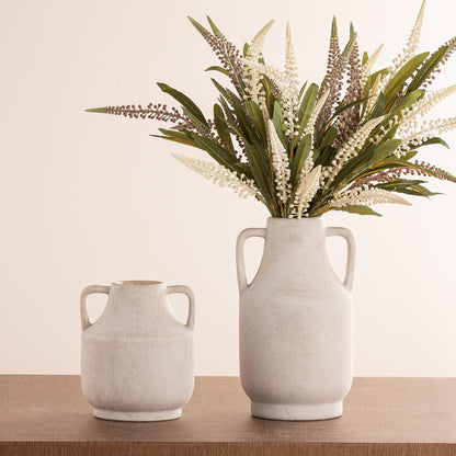 Mitt&Ditt Ceramic Flower Vase with Handles, 11 inch Tall Vase for Centerpieces, Large Decorative Terracotta Vases, Farmhouse Rustic Vases for Home Decor, Living Room, Table, Neutral