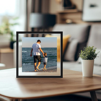 CORE ART 8x10 Floating Picture Frame,Double Plexglass Floating Frame for 5x7,4x6 Pictures,Wall or Tabletop Display,Black