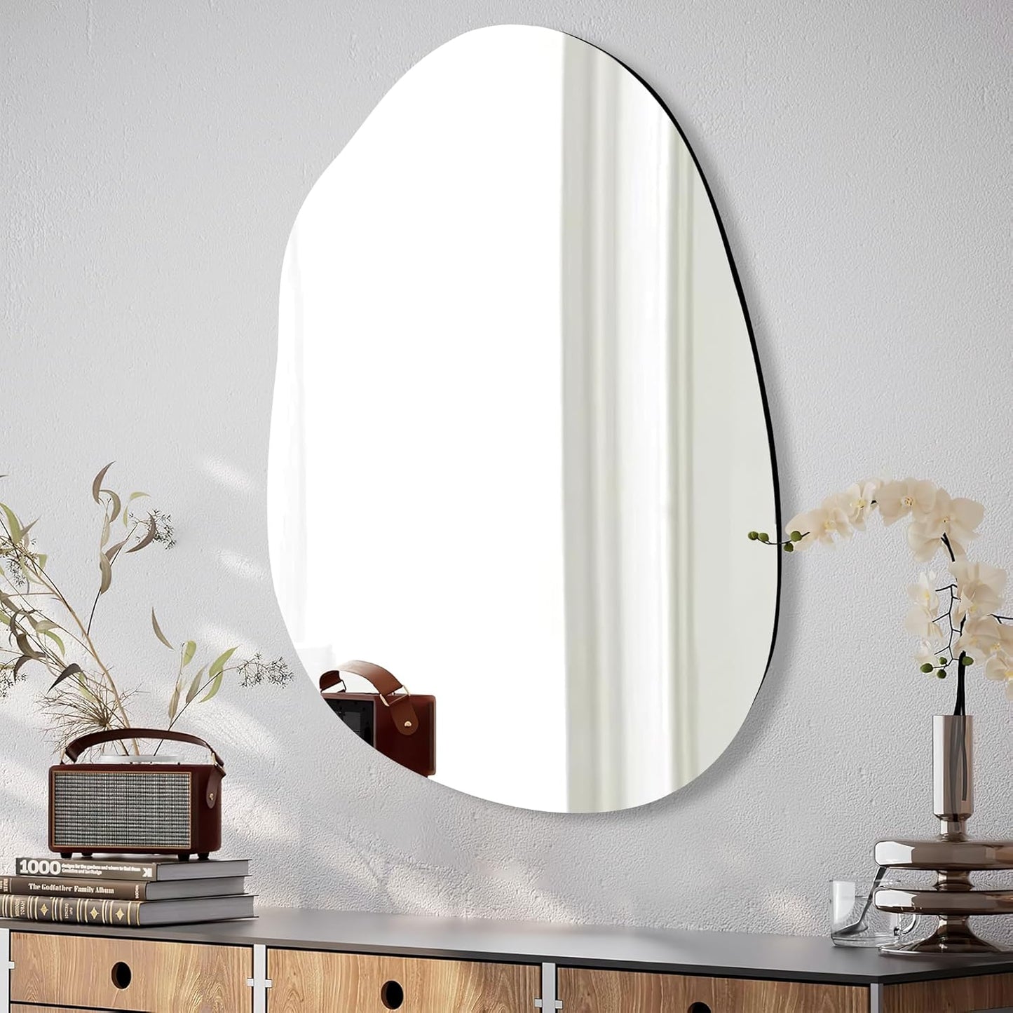 White Round Mirror 30 Inch, Circle Wall Mirrors for Bathroom, Bedroom Living Room or Entryway