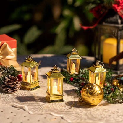 Black Lanterns Decorative Indoor: 24 Pcs Starlight Mini LED Lantern for Centerpiece Table Decorations Halloween Christmas Wedding Party Camping Decor