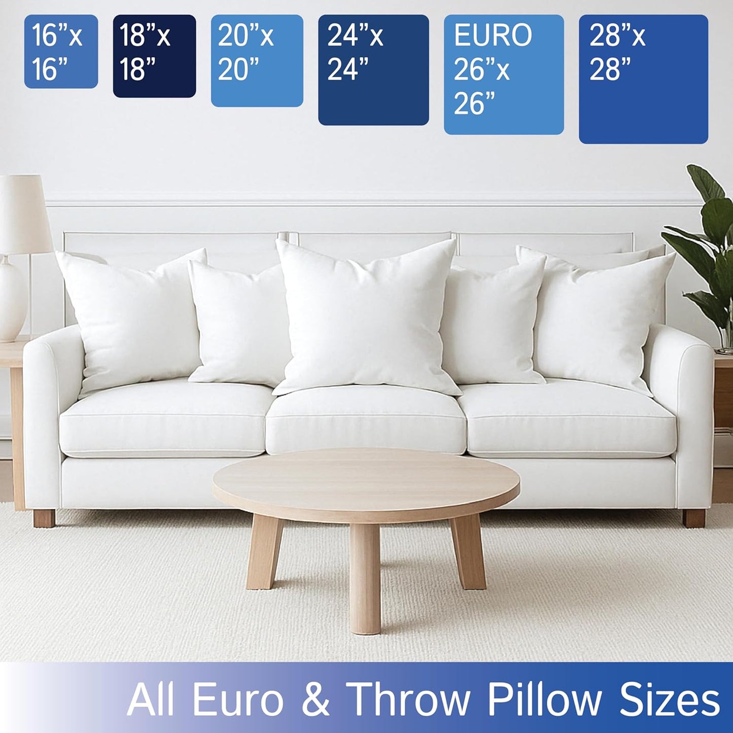 Euro Size Pillow Protectors (Set of 2) - European Square 26x26 Pillow Covers Waterproof Hypoallergenic Dust Proof Zippered Encasement