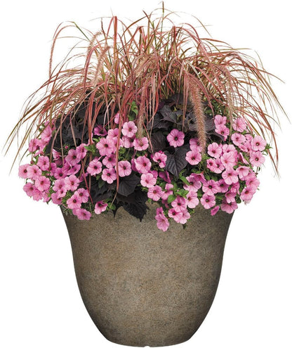 Classic Home and Garden Honeysuckle Resin Planters - Lightweight Indoor & Outdoor Plant Pots - UV-Resistant Plastic Flower Pots - Pot Planters for Flowers & Herbs (15" Distressed Copper)