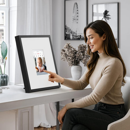 Americanflat 12x16 Shadow Box Frame with Polished Plexiglass - Silhouette Collection - Large Shadow Box Display Case for Tabletop and Wall Display - Black with Soft Felt Back