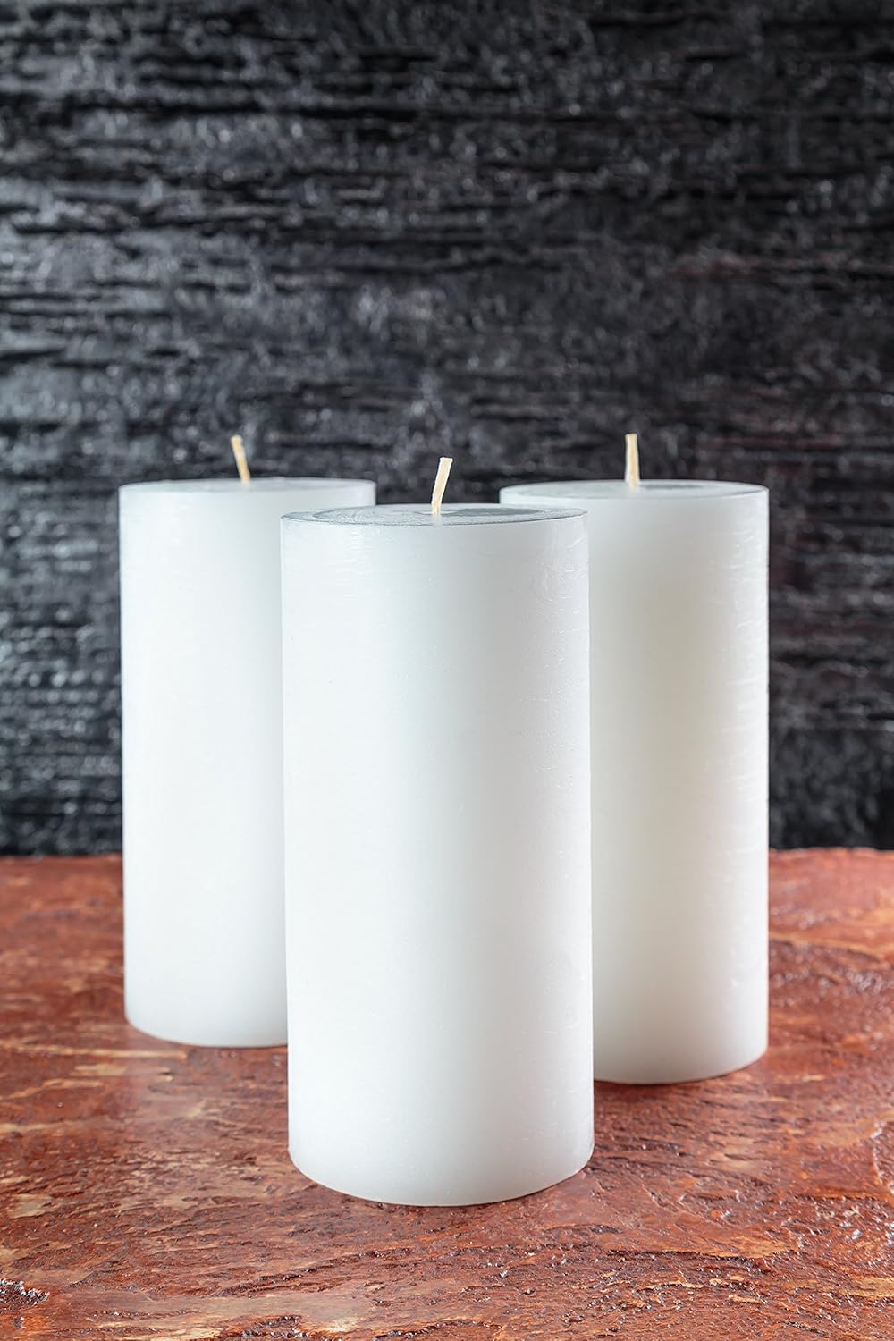 Melt Candle Pillar Candles, 3 Pack - Unscented Candles for Home, Church, Weddings, & More - 3" x 4", Ivory