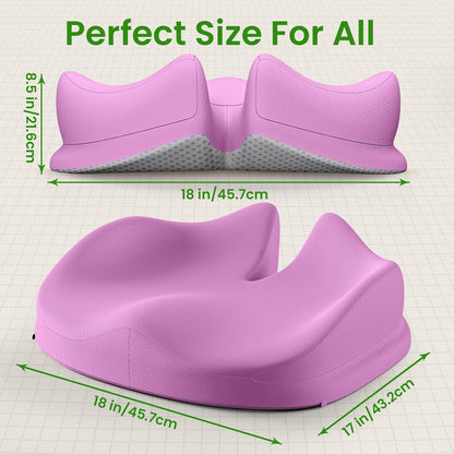 Benazcap Memory Foam Seat Cushion for Office Chair, Ergonomic Chair Cushions for Tailbone Pain Relief, Sciatica & Back Support, Office Chair Cushion & Car Seat Cushion