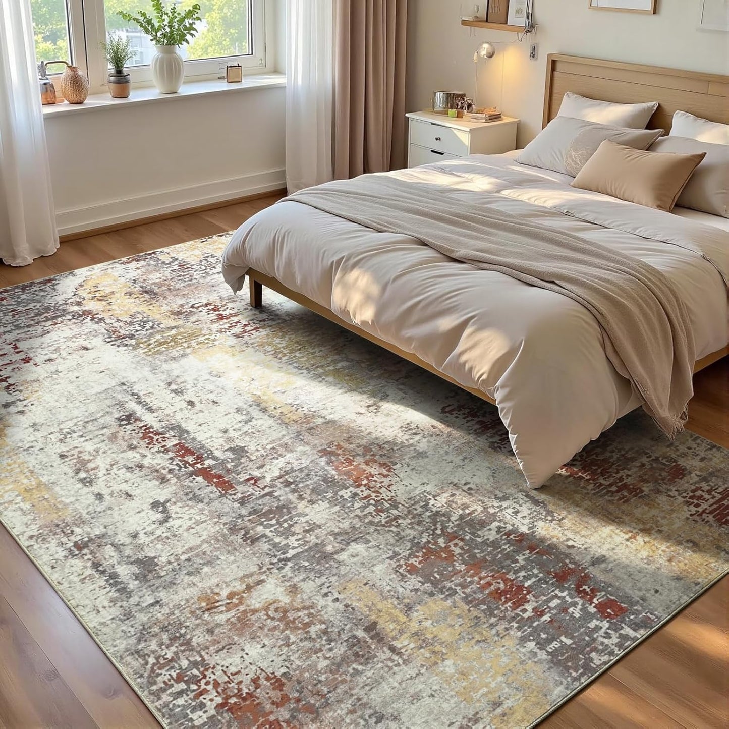 Ompaa 2x6 Rug Runners for Hallways Kitchen Runner Rug Non Slip Washable Grey Long Runner Rugs with Rubber Backing Soft Abstract Carpet Runner for Hallways, Kitchen, Bedroom, Bathroom, Entryway - Colors B