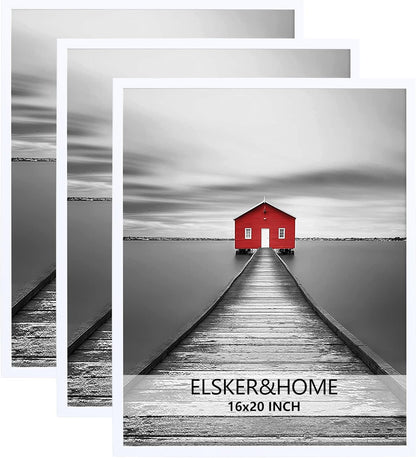 ELSKER&HOME 22.375 x 34 Poster Frame 3 Pack, Black Picture Frame for Horizontal or Vertical Wall Mounting, Sturdy and Scratch-proof
