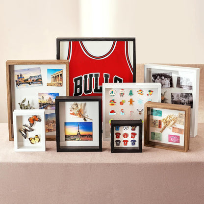 8x10 Deep Shadow Box Picture Frame Display Case with Linen Back and Stand,Real Glass Black Shadow Memory Box Frame 8x10 for Flower Baby Pet Wedding Photo Art Craft Memorial Wall Decor Gift
