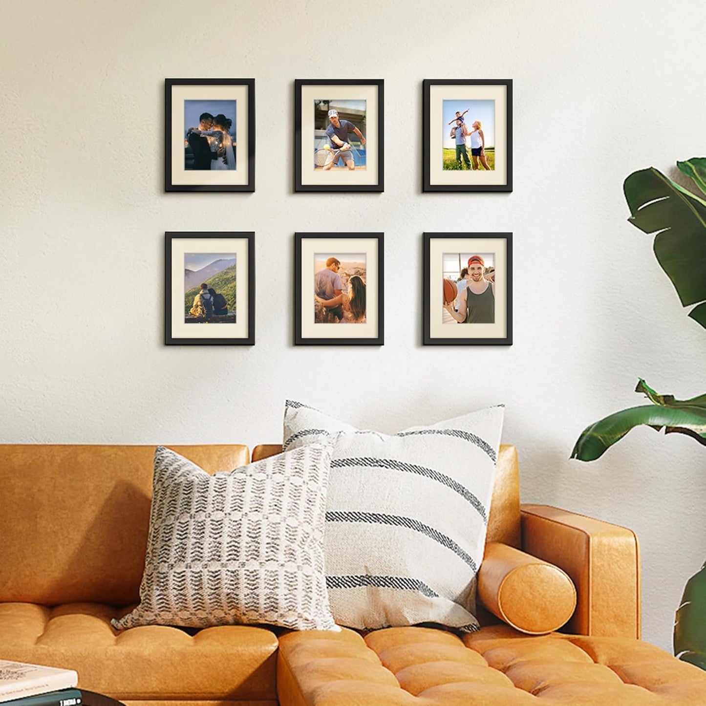 upsimples 5x7 Picture Frame Set of 10, Display Pictures 4x6 with Mat or 5x7 Without, Multi Photo Frames Collage for Wall or Tabletop Display, Black