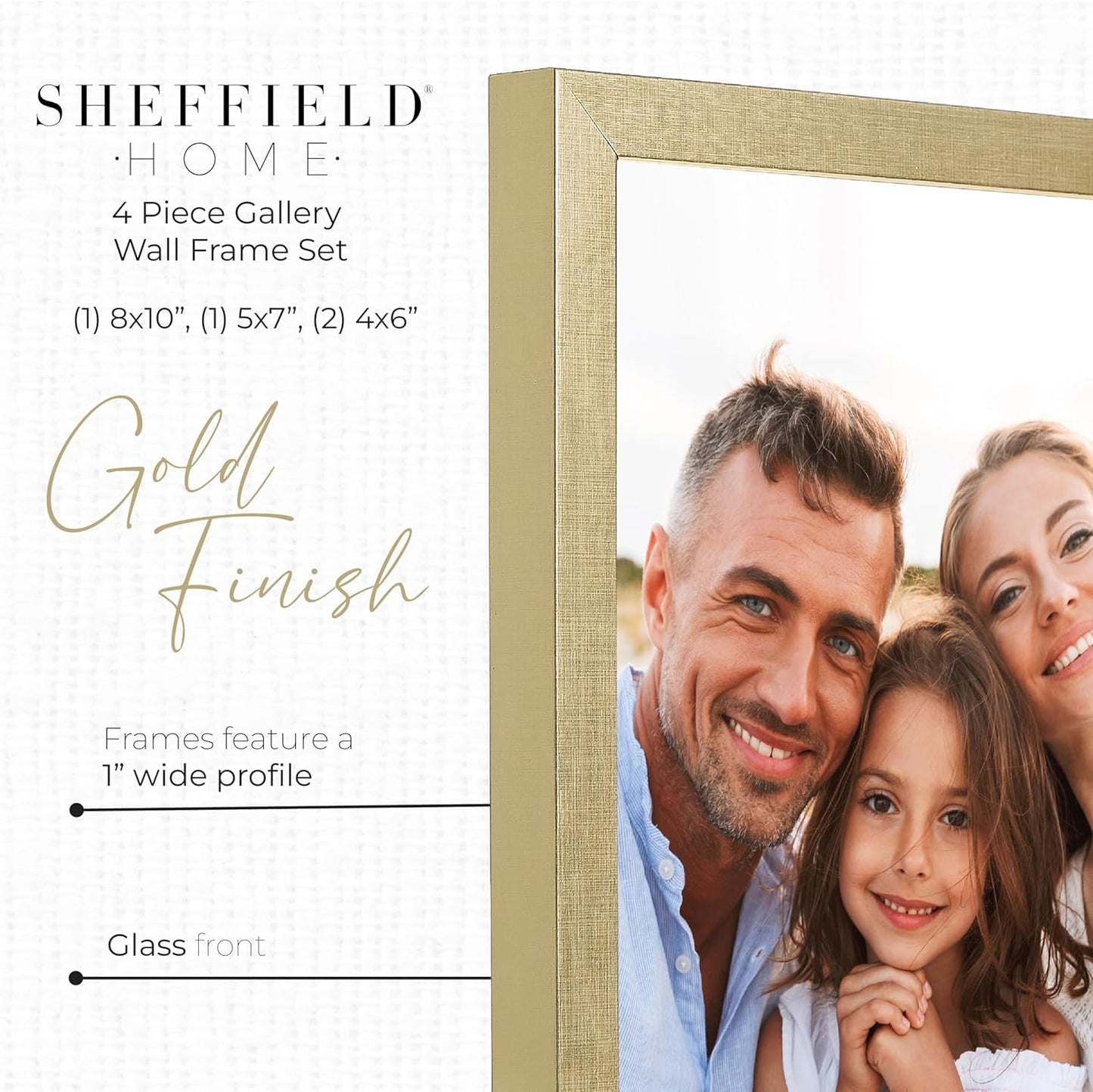 Sheffield Home 9 Piece Gallery Wall Frame Set, 11x14 in. matted to 8x10 in. (Matte Black)