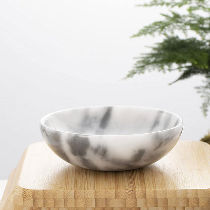 4.72 Inch Small Decorative Bowls, Natural Marble Decorative Bowls for Home Decor, Key Bowl, Coffee Tables Centerpiece, Soap Serving Bowl, Incense Burner, Smudge Bowl