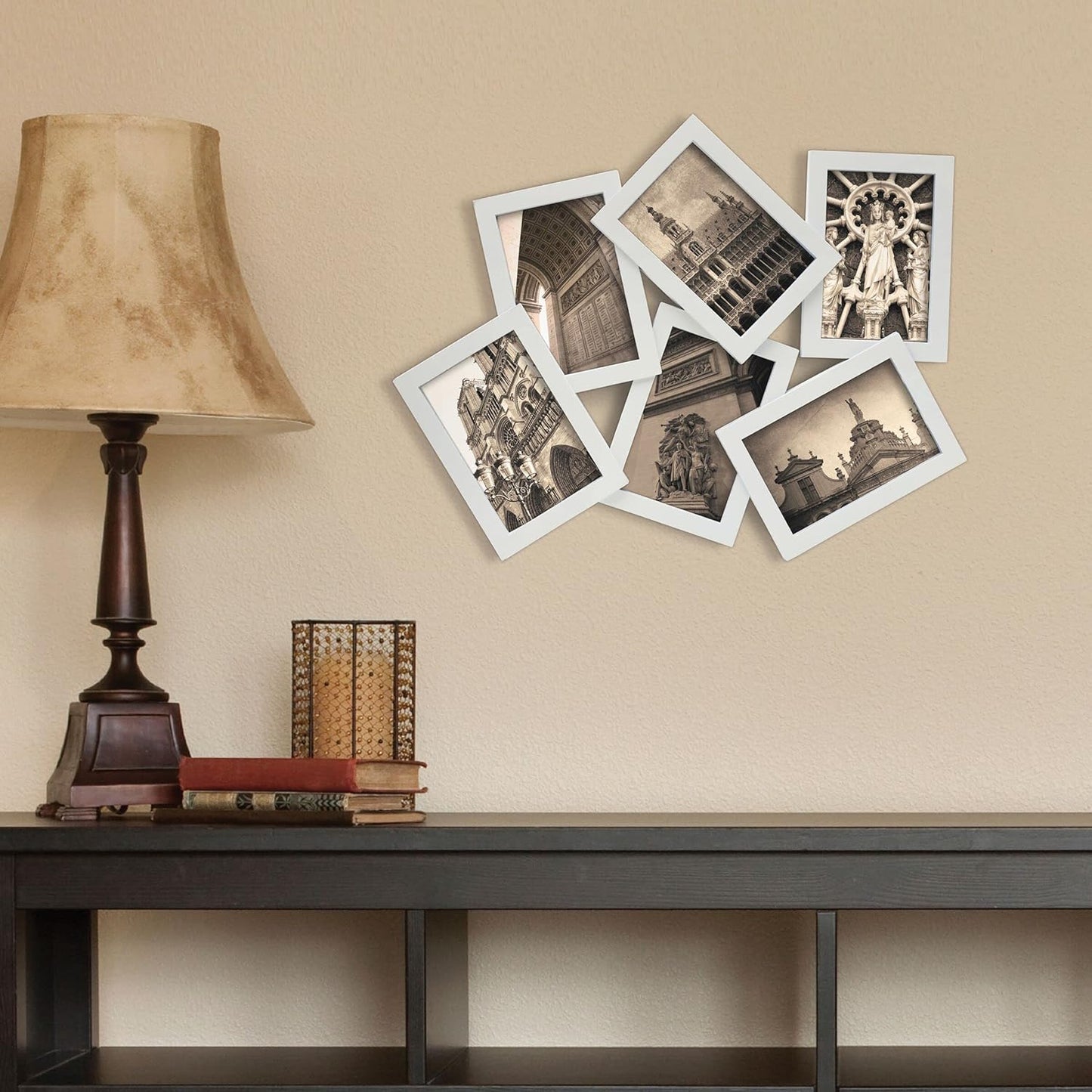 MELANNCO Collage Picture Frame for Wall, Holds 12 Photos - Six 4x6 and Six 6x4 Images, 18x23 Inch Black Plastic Frame, Hang Horizontal or Vertical, Gallery Wall Decor
