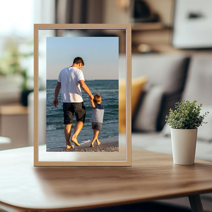 CORE ART 8x10 Floating Picture Frame,Double Plexglass Floating Frame for 5x7,4x6 Pictures,Wall or Tabletop Display,Black