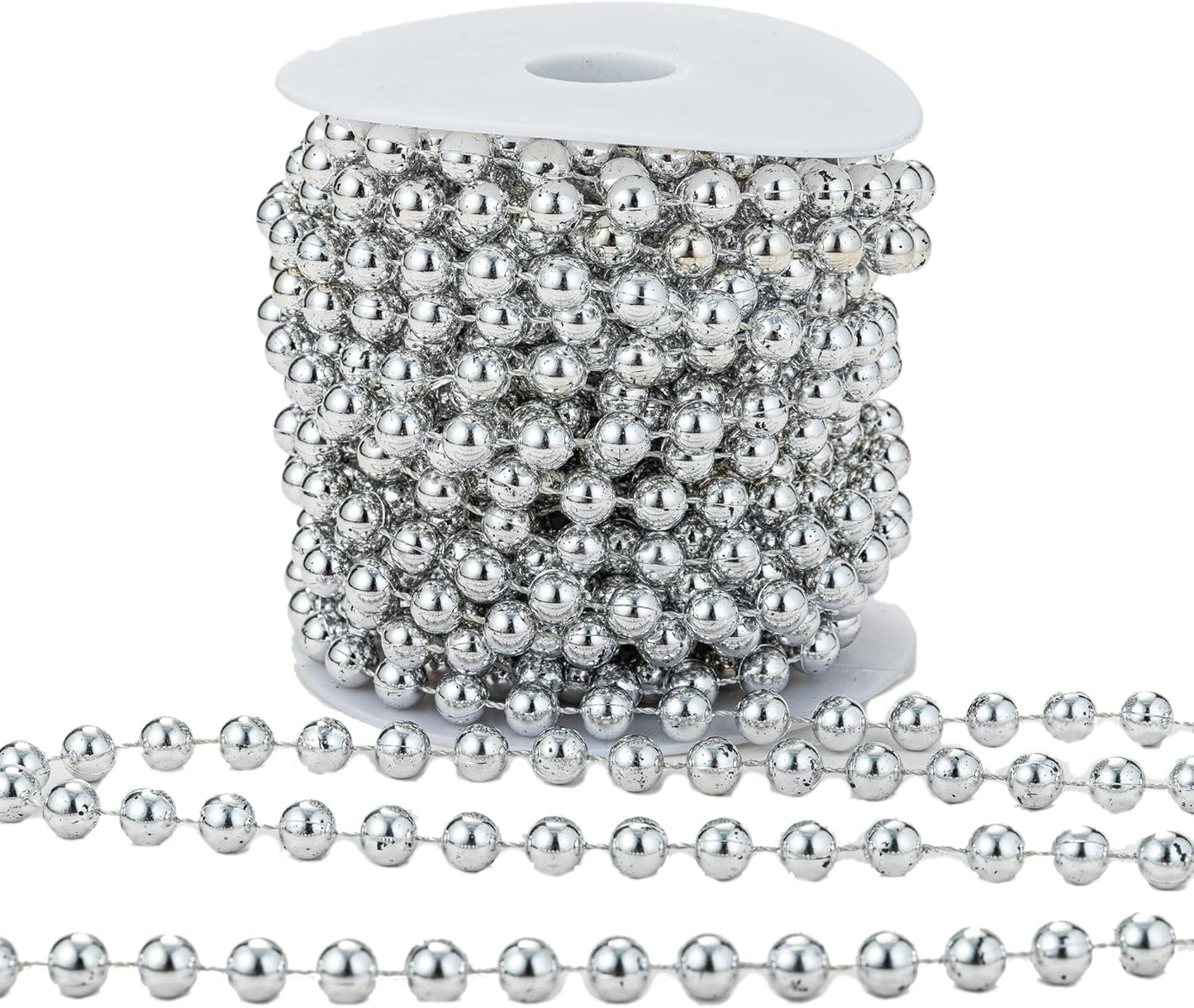 3mm Millet Beads Crafts Faux Pearl Beads Garland Pearl Bead Roll Strand of Pearls to Decorate Floral Centerpieces Wedding Party Favor Christmas Tree(33 Feet Ivory)