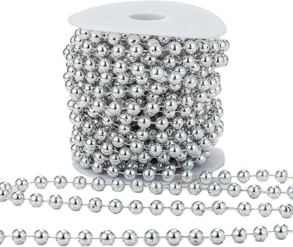 3mm Millet Beads Crafts Faux Pearl Beads Garland Pearl Bead Roll Strand of Pearls to Decorate Floral Centerpieces Wedding Party Favor Christmas Tree(33 Feet Ivory)